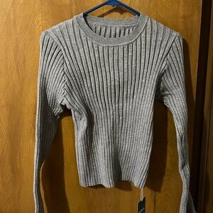 HALARA Gray Ribbed Sweater
